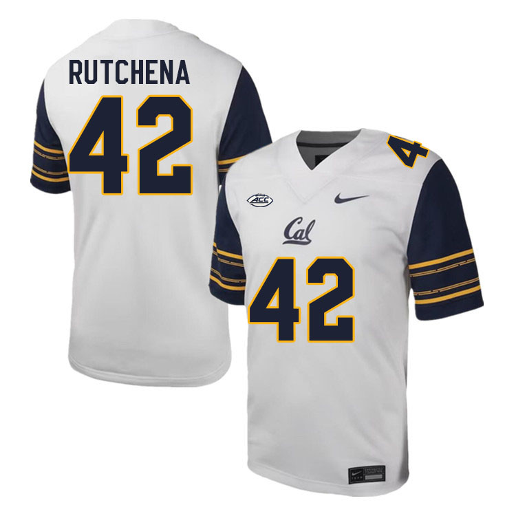 California Golden Bears #42 Nate Rutchena ACC Conference College Football Jerseys Stitched Sale-White